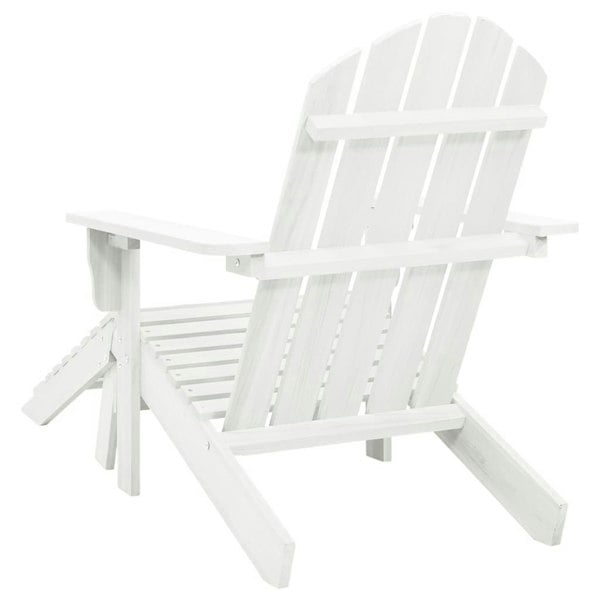 Berkfield Garden Chair with Ottoman Wood White