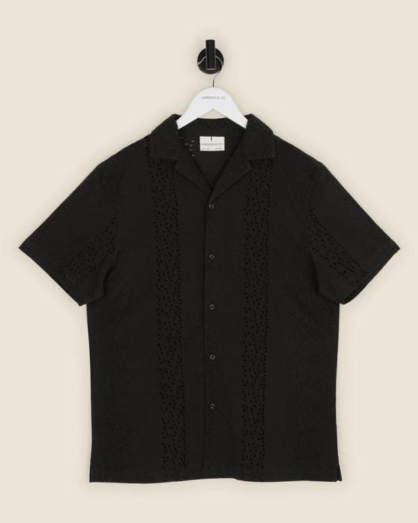 Larsson & Co Kari - Leaf Embossed Short Sleeve Shirt