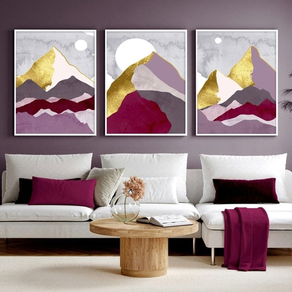 Wall prints living room | set of 3 Scandinavian wall art