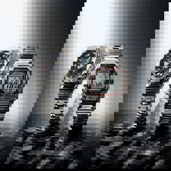 Casio G Shock Full Metal Origin Silver Solar Powered Digital Watch GMW-B5000D-1CER