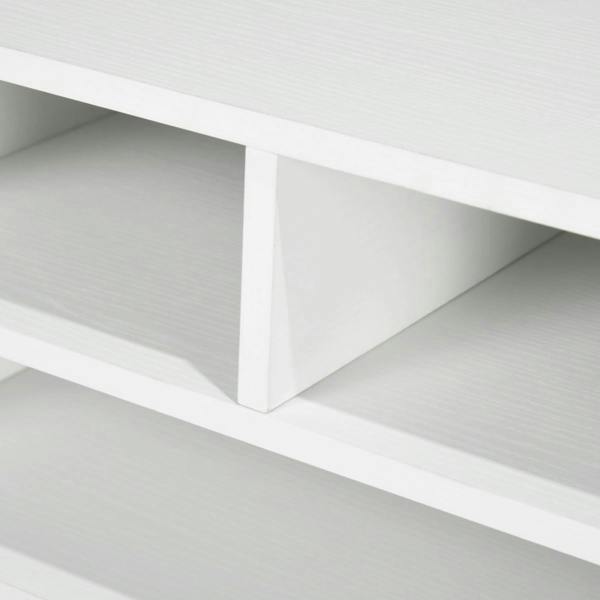Dyzi Desktop Printer Stand with 3 Open Compartments Desk Organiser White