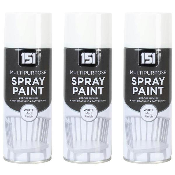 151 3X 151 White Matt Spray Paint 400ml