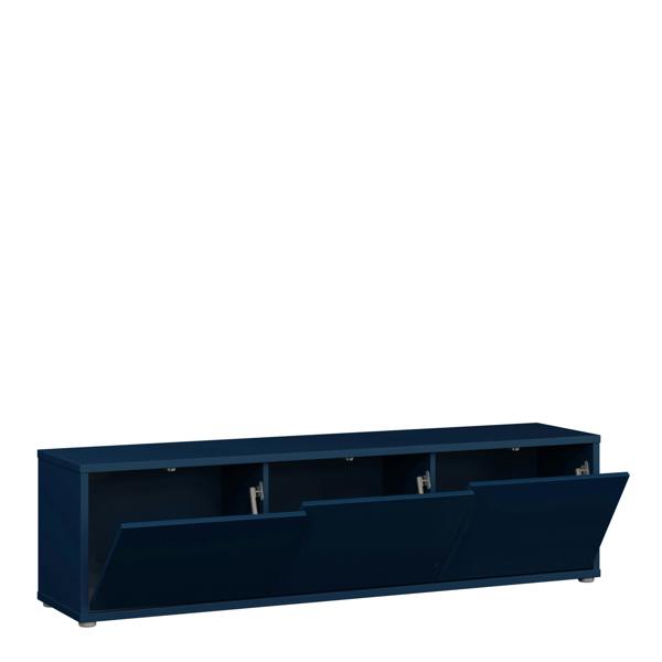 Furniture To Go Alice Springs Wide TV Cabinet with 3 Doors Push-to-Open in Night Blue