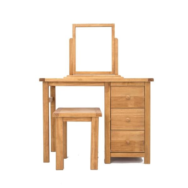 Lugo 3 Drawer Dressing Table Set Wood Knob