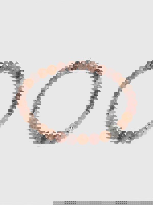 Coach Signature Jade Bead Stretch Bracelet Brown