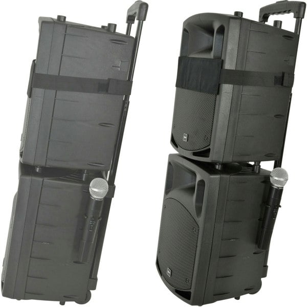 2x 100W Outdoor Portable PA Speaker System Bluetooth Wireless Rechargeable UHF