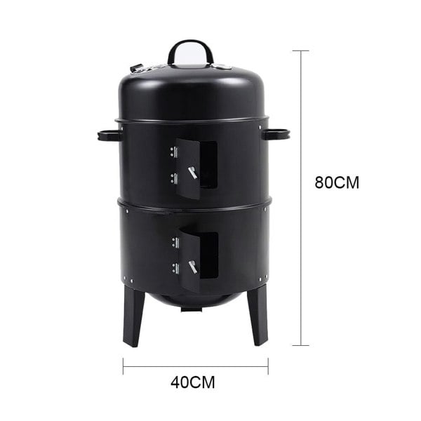 80 cm H 3 in 1 BBQ Charcoal Grill 3 Tier Smoker BBQ Grills Living and Home