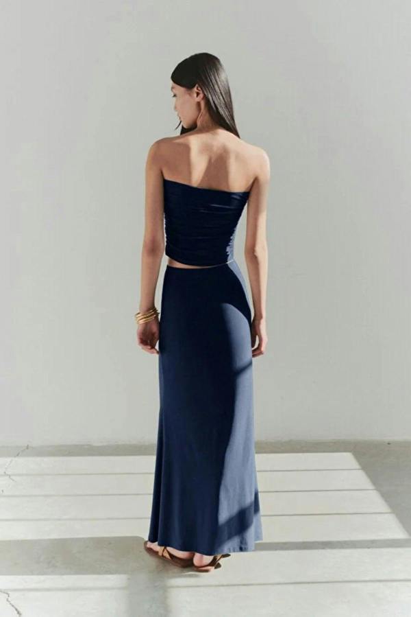 WOVCOR Knit Long Skirt with Accessory Detail