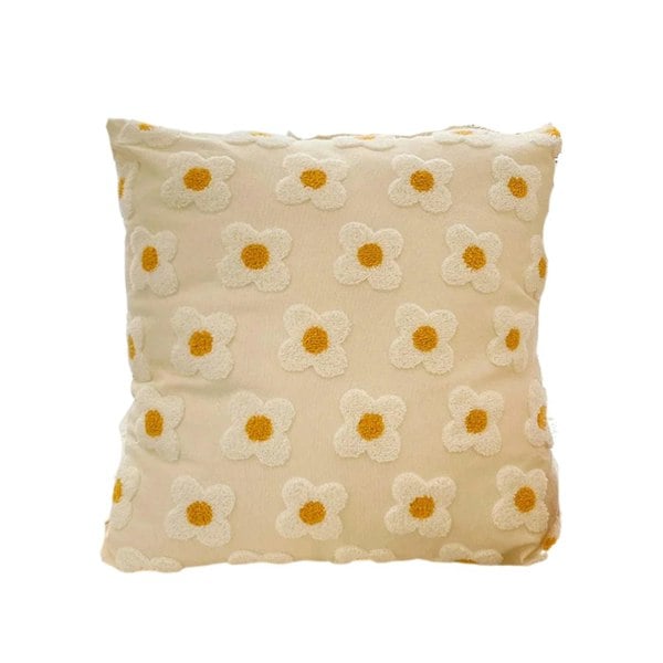 Anyhouz Anypillow Pillowcase Daisy Floral Embroidered Decorative Cushion Cover