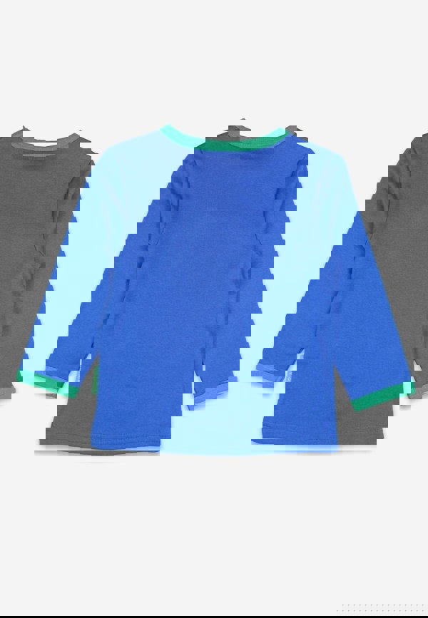 Organic Brown Bear Applique Long - Sleeved T-Shirt - Toby Tiger UK Wholesale