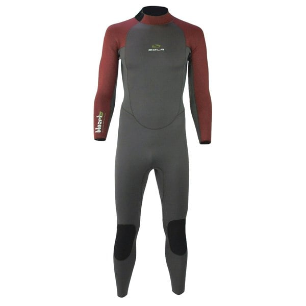 Sola Mens Blaze Back Zip 5/4mm Fullsuit - Grey/Red
