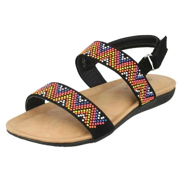 Spot On Girls Spot On Flat Aztec Slingback Sandals