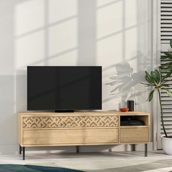 Decortie Heaton Modern Multimedia Unit with Storage TV Cabinet 60" 145cm