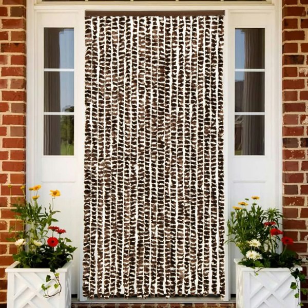 Berkfield Insect Curtain Brown and White 90x220 cm Chenille