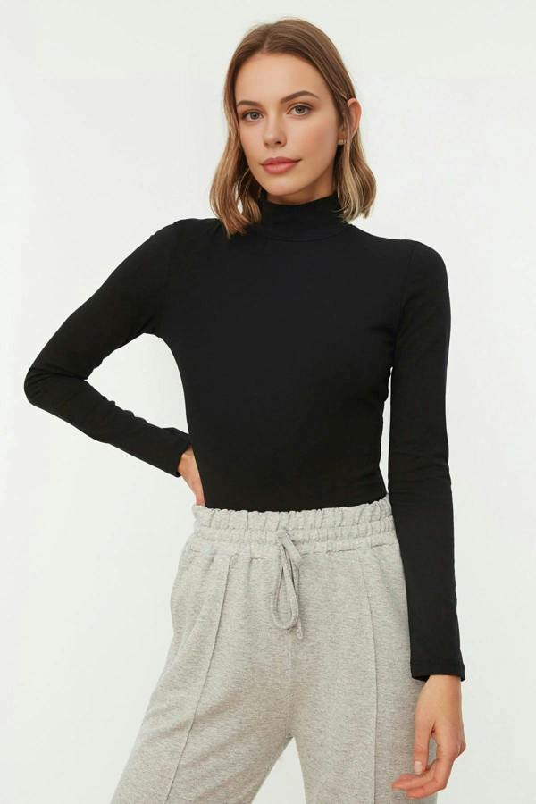 WOVCOR Turtleneck Knit Bodysuit