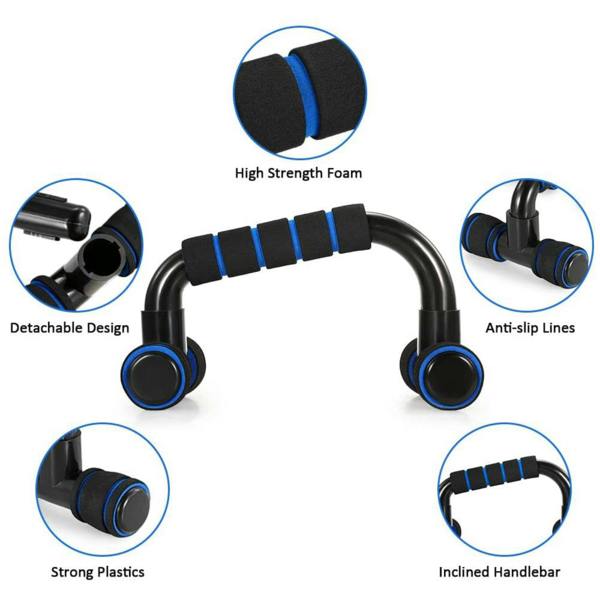 ENER-J 5 in 1 Home Training Ab Roller Wheel Kit Equipment, Fitness Invention Ab Roller Wheel Kit with Push-Up Bar Jump Rope, With Knee Pad
