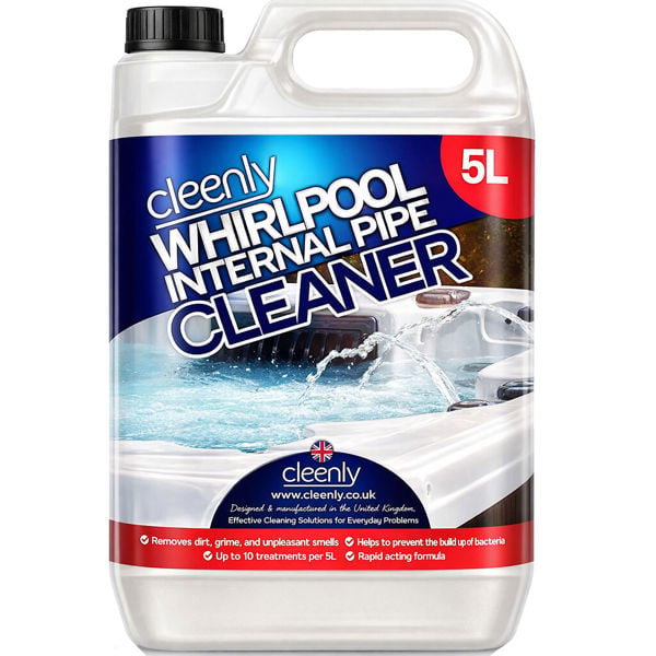 Cleenly Whirlpool Internal Pipe Cleaner Removes Dirt Grime Oil & Odours from Hot Tub Spa and Pool Pipework (5 Litre)