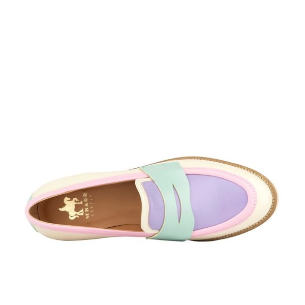 Embassy London Kay - Multi Pastel - Women's leather dressy almond toe loafer in pastel colours