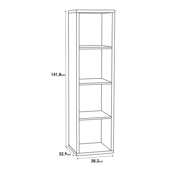 Wyld Haus Shanghai Matt White 4x1 Storage Unit 4 Shelves
