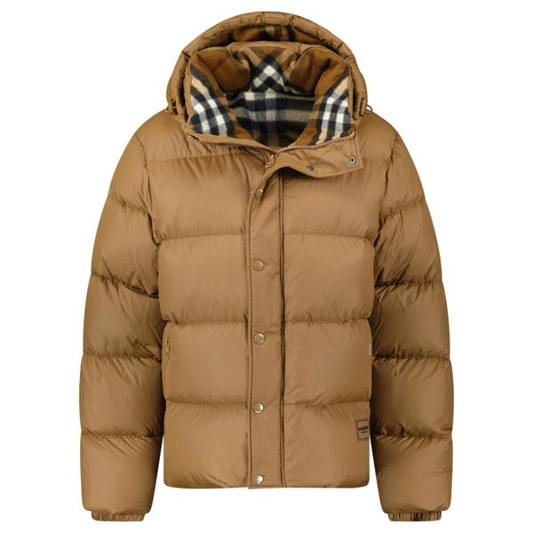 Burberry 'Halsby' Hooded Check Down Jacket Birch Brown - chancefashionco