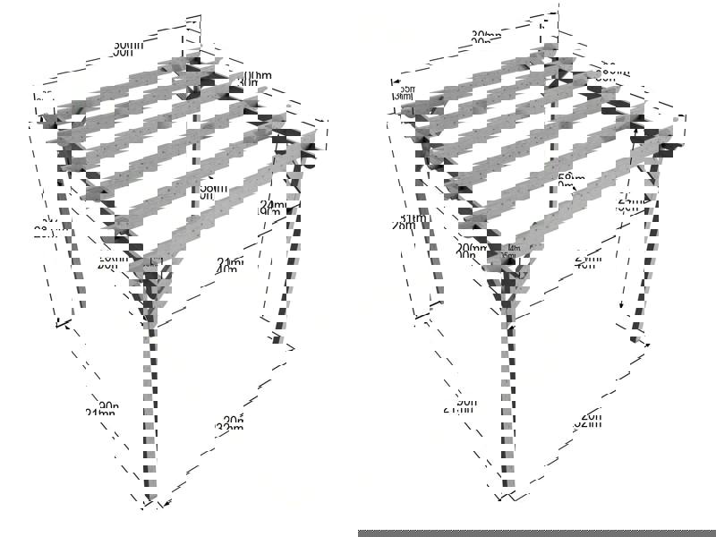 Champion wooden garden pergola kit made from high quality timber posts and beams, featuring smooth angled edges and an open frame design suitable for patios, gardens, and outdoor seating areas.