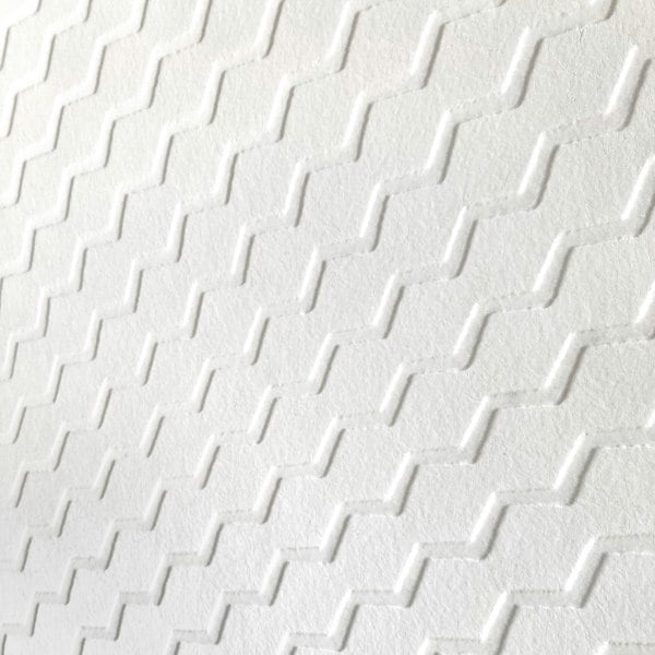 BUZZ white flock wallpaper detail by Erica Wakerly
