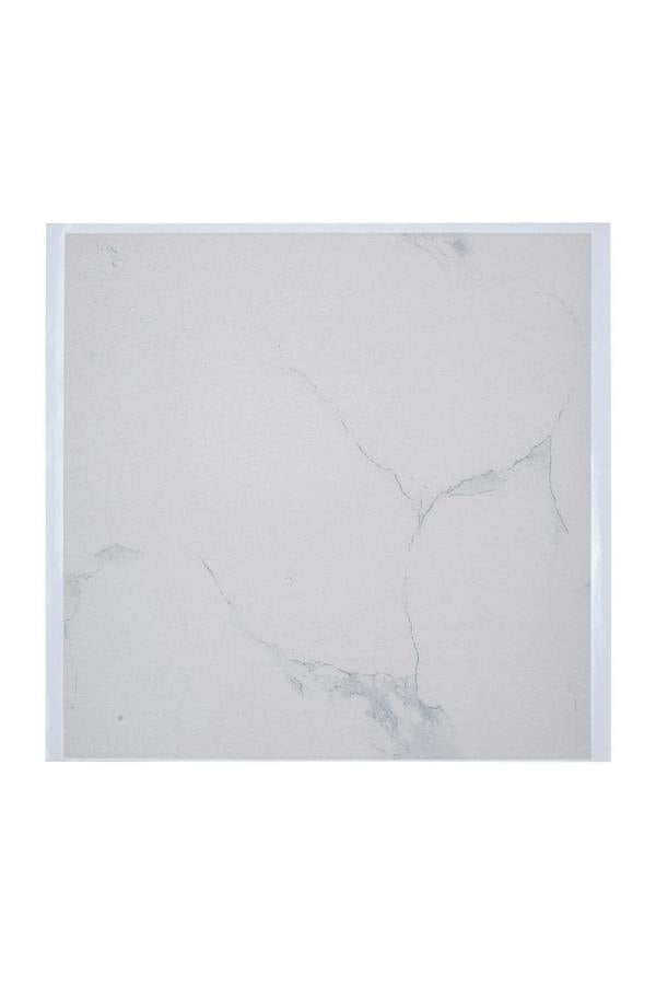 Living and Home 10Pcs Volakas White Marble Self Adhesive PVC Wall & Floor Tile Stickers for Bathroom Kitchen Living Room Bedroom, 20 x 20cm(0.4㎡)