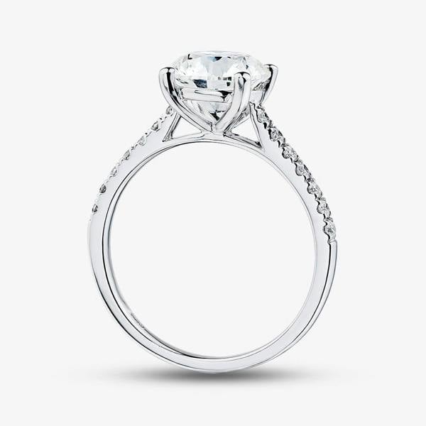 T. H. Baker Platinum 2.20ct Round Lab Grown Diamond Shoulder Set Ring LGR35523-220SF