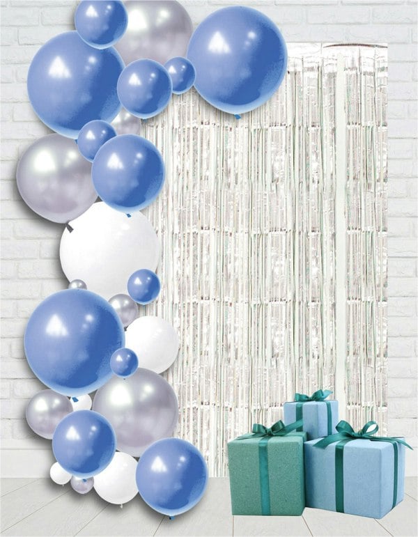 Cheetah Shimmer Tinsel Curtain, 3M x 1M Silver