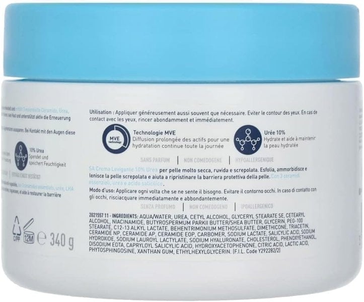 CeraVe SA Smoothing Moisturiser with 3 Essential Ceramides for Dry, Rough & Bumpy Skin - 340g