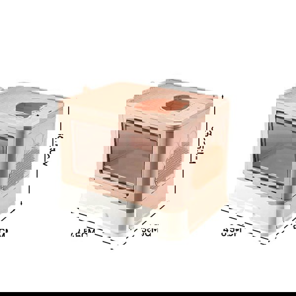 Enclosed Folding Plastic Cat Litter Box with Scoop Living and Home