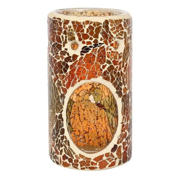 Serano Pillar Brown Crackle Oil Burner and Wax Warmer