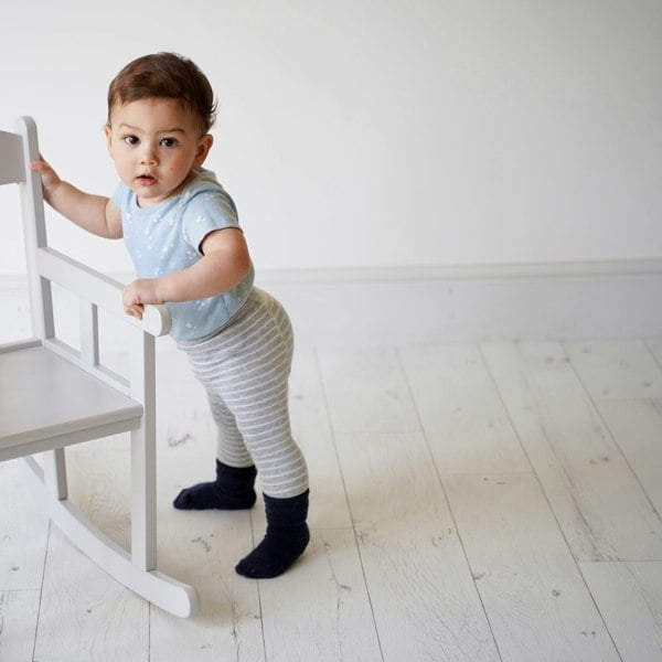 Little Sock Co. Non-Slip Stay on Baby, Toddler & Child Socks - 5 Pack in Navy 0-6 years - School Socks