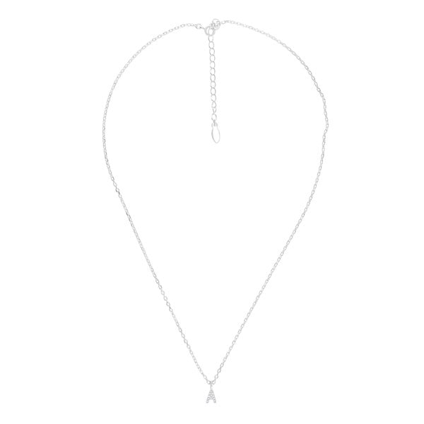 Sterling Silver Crystal Initial Necklace - MYLEE London