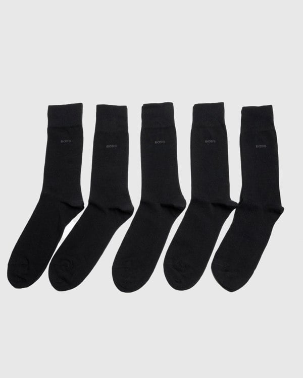 BOSS Orange BOSS Orange 5 Pack Regular Length Uni Color Mens Combed Cotton Socks NOS