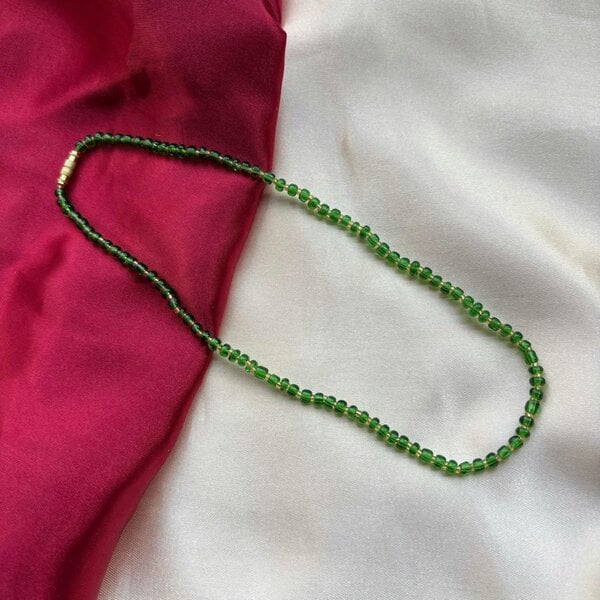 The Colourful Aura Green Crystal Quartz Tassel Mala Necklace