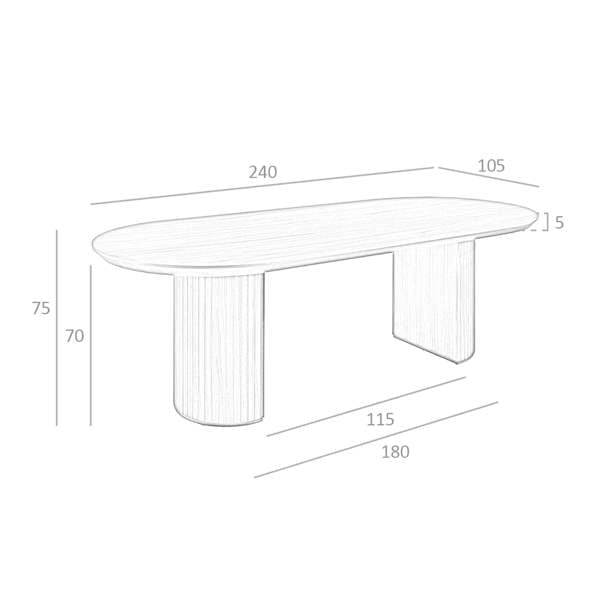 Angel Cerdá Oval Half Point walnut dining table 1104