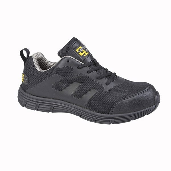 Grafters Men's Steel Toe Safety Trainers - Black/Grey