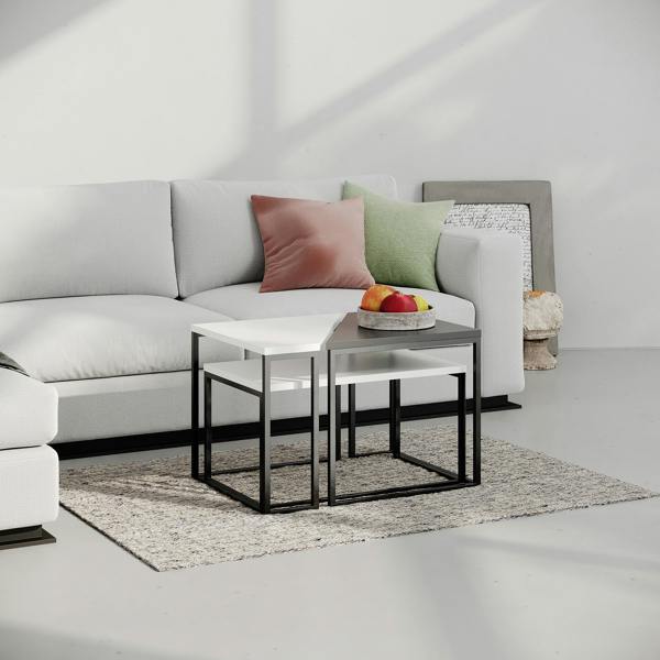 Decortie Ohlady Modern Coffee Table White Multipurpose  H 41.8cm