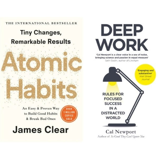 Deep Work Atomic Habits 2 Book Set by James Clear & Cal Newport