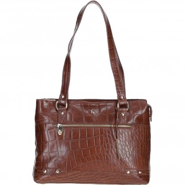 Ashwood 'Velutto Eleganza' Zip Mid Section Real Leather Shoulder Bag: 52234
