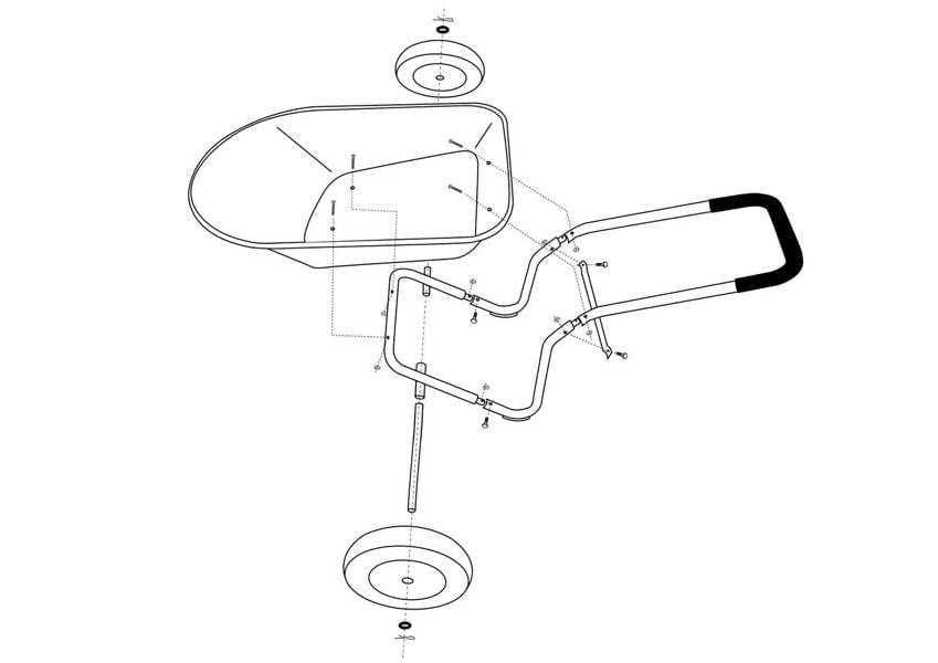 Bristol Tool Company 1894 Two Wheel Plastic Green Wheelbarrow - 75L/120kg Capacity with Puncture Proof Wheels