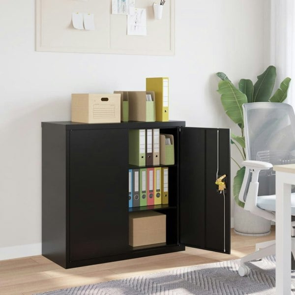 Berkfield File Cabinet Black 90x40x90 cm Steel