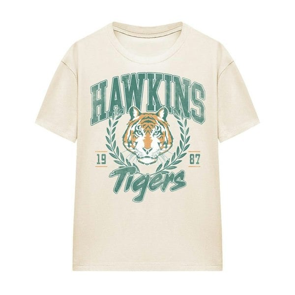 Stranger Things Womens Tiger Laurel T-Shirt - Natural
