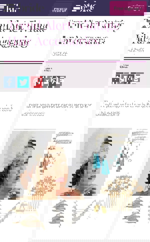 gold hair slides art deco bride magazine