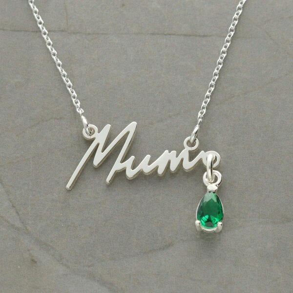 Christopher James of London Sterling Silver Mum Signature Necklace With Birthstone