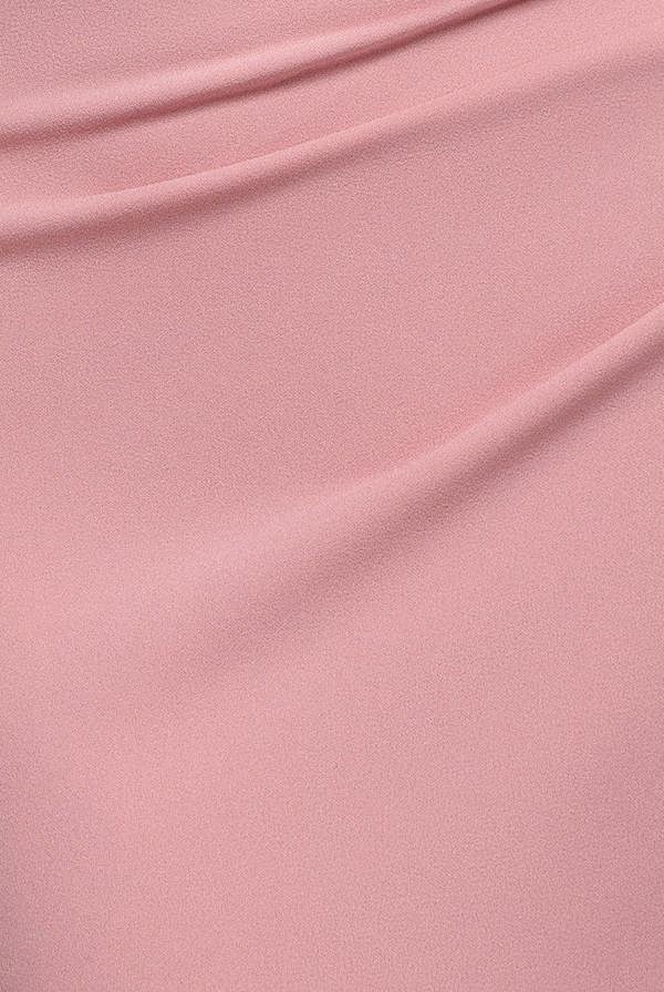 One Shoulder Scuba Crepe Evening Maxi Dress - Blush Pink DR3231