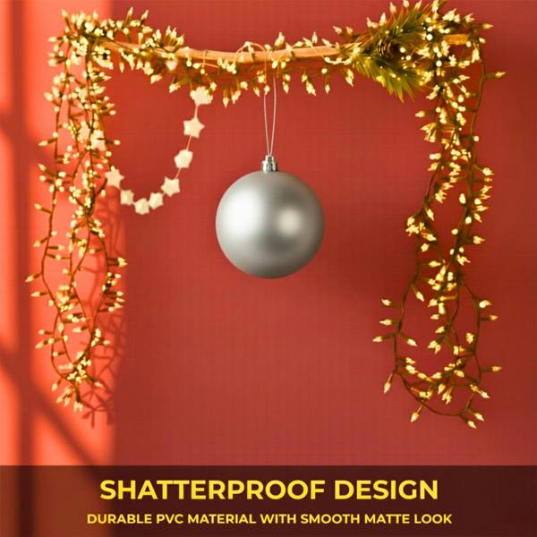 2cm Matte Silver Christmas Bauble for Elegant Tree and Home Festive Display image 5