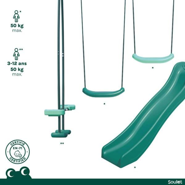 Soulet Figue Wooden Swing Set with Slide