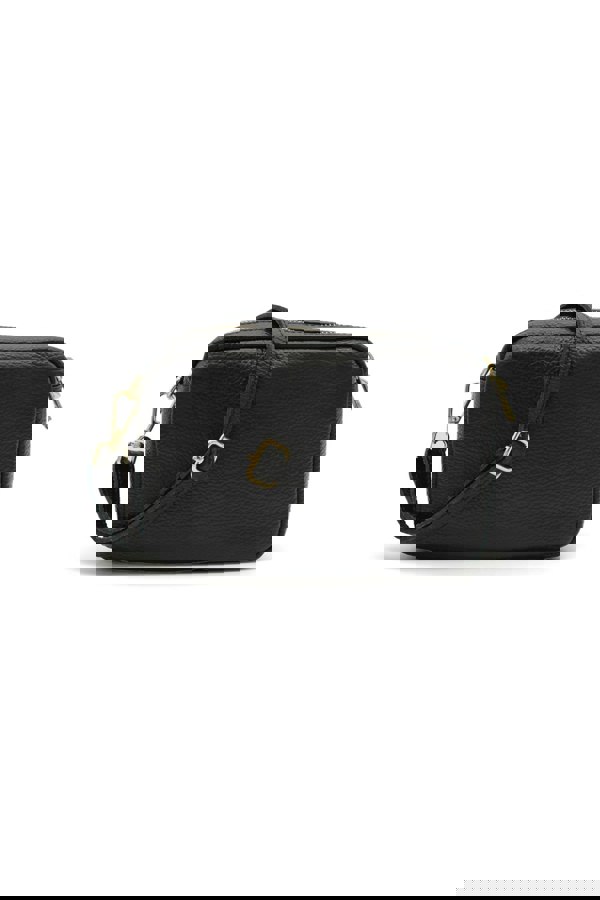 Kitise Italian Genuine Leather Crossbody Bag with Double Zipper Compartments